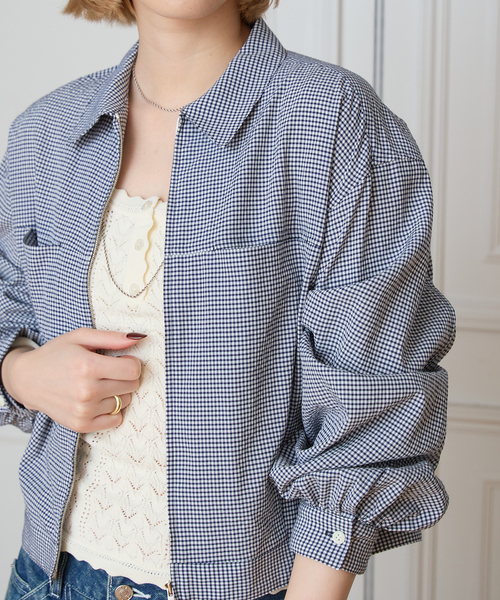IENA LA BOUCLE(イエナラブークル)の「IENA LA BOUCLE ギンガムチェックシャツ(シャツ/ブラウス・レディース・ダークブルー・FREE)」の9枚目の写真