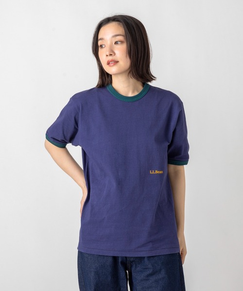L.L.Bean（エルエルビーン）の「【JAPAN EDITION】モリル・ショートスリーブ・リンガー・ティ（Tシャツ/カットソー・レディース・グレー系/ライトグレー/ネイビー/イエロー・MEDIUM）」の3枚目の写真