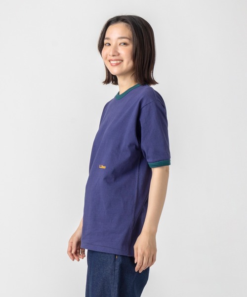 L.L.Bean（エルエルビーン）の「【JAPAN EDITION】モリル・ショートスリーブ・リンガー・ティ（Tシャツ/カットソー・レディース・グレー系/ライトグレー/ネイビー/イエロー・MEDIUM）」の5枚目の写真