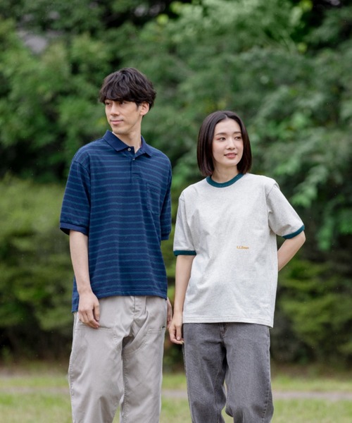 L.L.Bean（エルエルビーン）の「【JAPAN EDITION】モリル・ショートスリーブ・リンガー・ティ（Tシャツ/カットソー・レディース・グレー系/ライトグレー/ネイビー/イエロー・MEDIUM）」の14枚目の写真