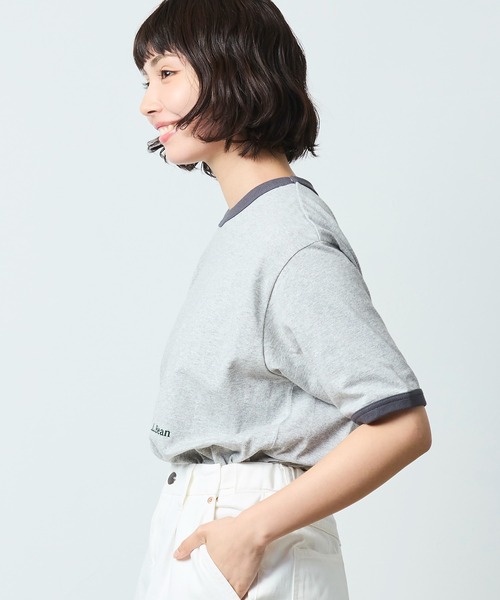 L.L.Bean（エルエルビーン）の「【JAPAN EDITION】モリル・ショートスリーブ・リンガー・ティ（Tシャツ/カットソー・レディース・グレー系/ライトグレー/ネイビー/イエロー・MEDIUM）」の20枚目の写真