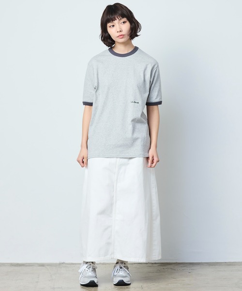 L.L.Bean（エルエルビーン）の「【JAPAN EDITION】モリル・ショートスリーブ・リンガー・ティ（Tシャツ/カットソー・レディース・グレー系/ライトグレー/ネイビー/イエロー・MEDIUM）」の22枚目の写真