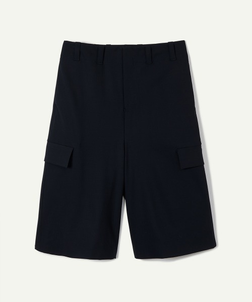 leinwande(ラインヴァンド)の「【leinwande】26SS新作 Straight Cropped Shorts / ストレートクロップドショーツ(スカジャン・レディース・グレー/ネイビー系/イエロー・ONE SIZE)」の3枚目の写真
