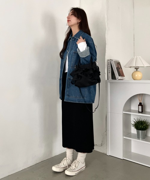 Lee（リー）の「Lee/メッシュフリル 2way バッグ/軽量/シワポリ素材/レディース（トートバッグ・レディース・グレー/ブラック・FREE）」の17枚目の写真