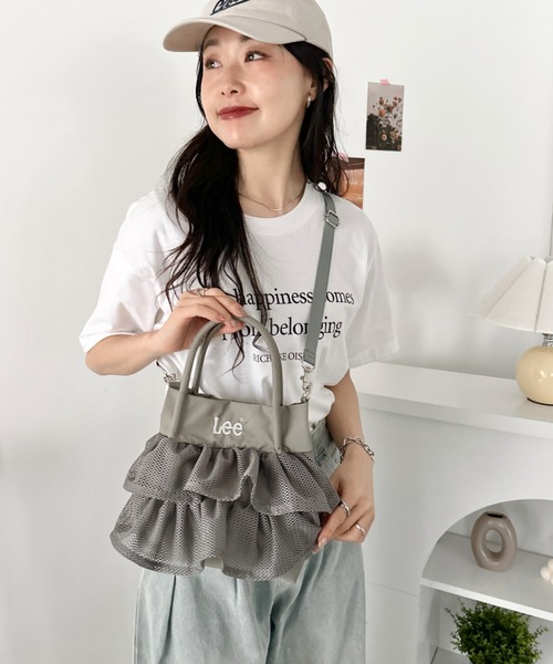 Lee（リー）の「Lee/メッシュフリル 2way バッグ/軽量/シワポリ素材/レディース（トートバッグ・レディース・グレー/ブラック・FREE）」の18枚目の写真