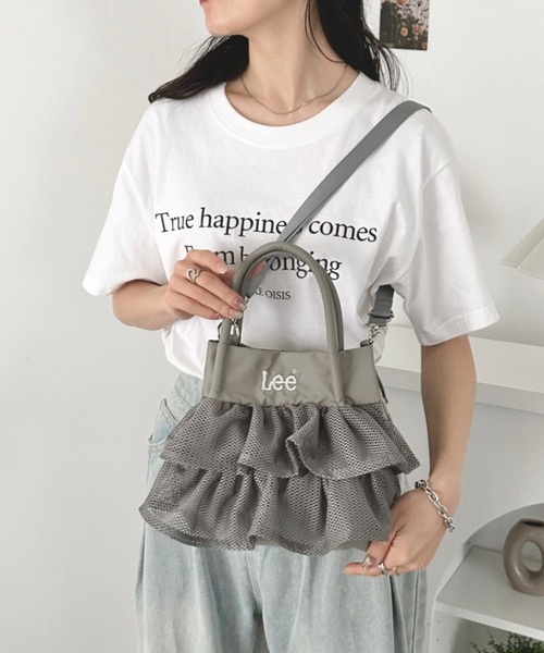 Lee（リー）の「Lee/メッシュフリル 2way バッグ/軽量/シワポリ素材/レディース（トートバッグ・レディース・グレー/ブラック・FREE）」の21枚目の写真