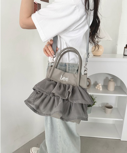 Lee（リー）の「Lee/メッシュフリル 2way バッグ/軽量/シワポリ素材/レディース（トートバッグ・レディース・グレー/ブラック・FREE）」の20枚目の写真