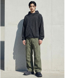 APOSTROPHE COMMA（アポストロフィコンマ）の「アンバランスニットフードジップアップ_ネイビー（パーカー）」