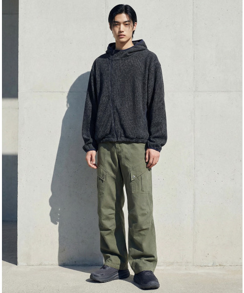 APOSTROPHE COMMA(アポストロフィコンマ)の「アンバランスニットフードジップアップ_ネイビー(パーカー・メンズ・その他・SMALL/MEDIUM/LARGE)」の1枚目の写真