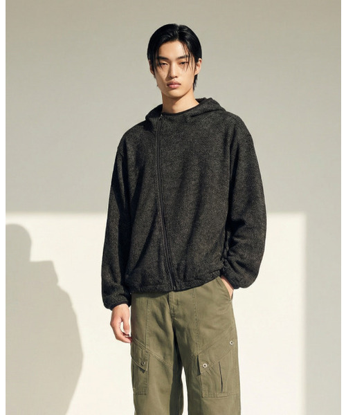 APOSTROPHE COMMA(アポストロフィコンマ)の「アンバランスニットフードジップアップ_ネイビー(パーカー・メンズ・その他・SMALL/MEDIUM/LARGE)」の5枚目の写真