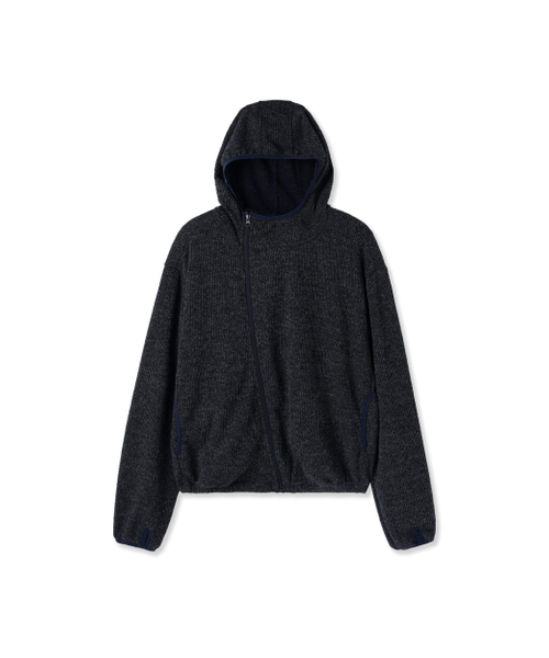 APOSTROPHE COMMA(アポストロフィコンマ)の「アンバランスニットフードジップアップ_ネイビー(パーカー・メンズ・その他・SMALL/MEDIUM/LARGE)」の7枚目の写真
