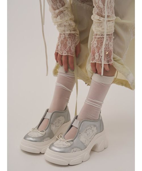 SNIDEL（スナイデル）の「【Chacott】コラボスニーカー（スニーカー・レディース・シルバー/ブラック・L/M/S）」の5枚目の写真