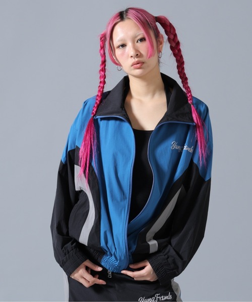 FR(13)NDS(フレンズ)の「FR(13)NDS/フレンズ/Nylon Track Jacket(ナイロンジャケット・メンズ・ブルー/ブラック・M/L)」の1枚目の写真