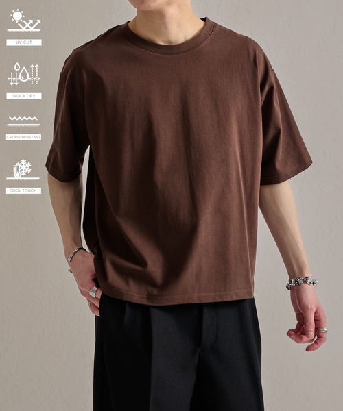 epnok(エプノック)の「ファンクショナルクロップドルーズ半袖Tee(Tシャツ/カットソー・メンズ・アッシュグレー/ブラウン/チャコールグレー/オフホワイト/ネイビー/ブラック・LARGE/MEDIUM/SMALL)」の5枚目の写真