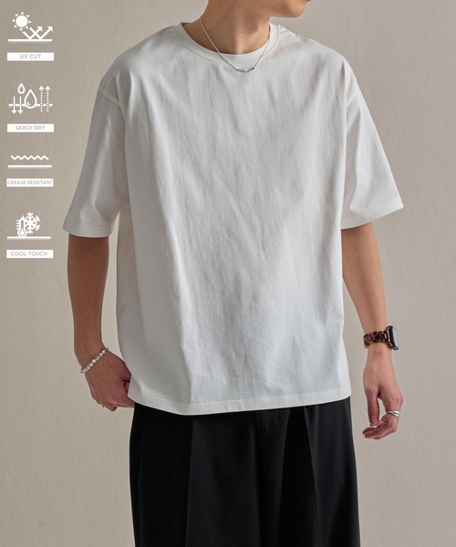 epnok(エプノック)の「ファンクショナルクロップドルーズ半袖Tee(Tシャツ/カットソー・メンズ・アッシュグレー/ブラウン/チャコールグレー/オフホワイト/ネイビー/ブラック・LARGE/MEDIUM/SMALL)」の2枚目の写真