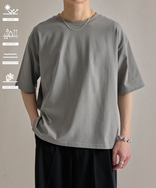 epnok(エプノック)の「ファンクショナルクロップドルーズ半袖Tee(Tシャツ/カットソー・メンズ・アッシュグレー/ブラウン/チャコールグレー/オフホワイト/ネイビー/ブラック・LARGE/MEDIUM/SMALL)」の4枚目の写真