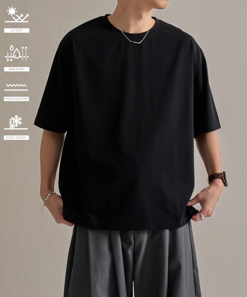 epnok(エプノック)の「ファンクショナルクロップドルーズ半袖Tee(Tシャツ/カットソー・メンズ・アッシュグレー/ブラウン/チャコールグレー/オフホワイト/ネイビー/ブラック・LARGE/MEDIUM/SMALL)」の3枚目の写真