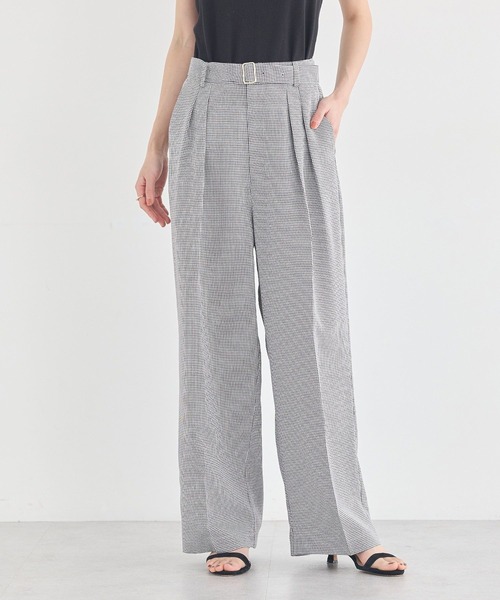 earth music&ecology（アースミュージックアンドエコロジー）の「アソートツータックベルトパンツ（スラックス・レディース・チェック/ネイビー/ホワイト系その他2・M/S）」の6枚目の写真