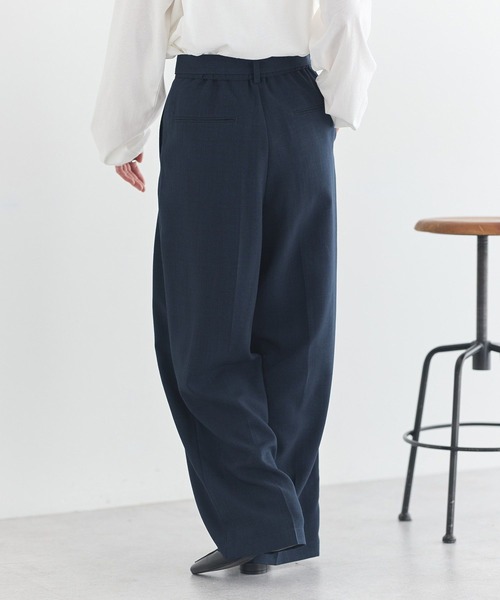 earth music&ecology（アースミュージックアンドエコロジー）の「アソートツータックベルトパンツ（スラックス・レディース・チェック/ネイビー/ホワイト系その他2・M/S）」の12枚目の写真