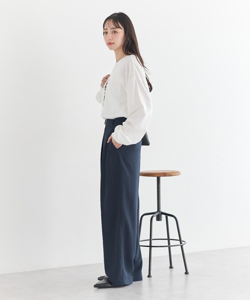 earth music&ecology（アースミュージックアンドエコロジー）の「アソートツータックベルトパンツ（スラックス・レディース・チェック/ネイビー/ホワイト系その他2・M/S）」の14枚目の写真