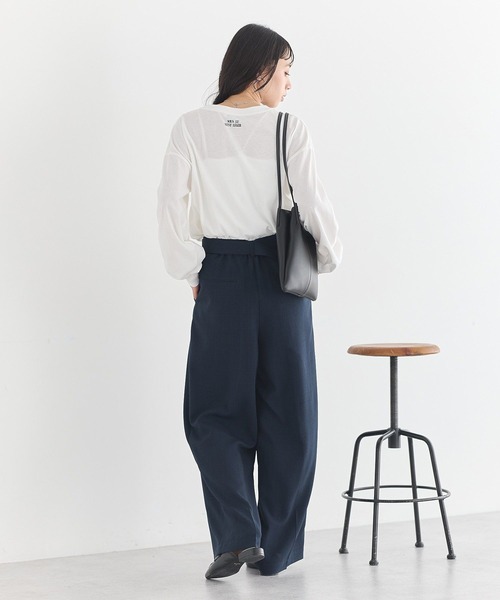 earth music&ecology（アースミュージックアンドエコロジー）の「アソートツータックベルトパンツ（スラックス・レディース・チェック/ネイビー/ホワイト系その他2・M/S）」の15枚目の写真