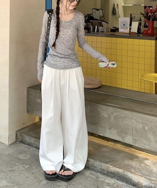 shyam inspiration(シャムインスピレーション)の「人気につき再登場!/シアードットタイトロンT(Tシャツ/カットソー・レディース・アイボリー/グレー・M/S)」の21枚目の写真