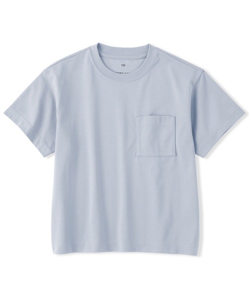 無印良品（ムジルシリョウヒン）の「キッズ　涼感ＵＶカットワイド半袖Ｔシャツ（Tシャツ/カットソー・キッズ・ピンク系/グリーン系/ブルー系/グレー/オフホワイト/グレー系/ライトオレンジ系・120/110/150/140/130）」の5枚目の写真