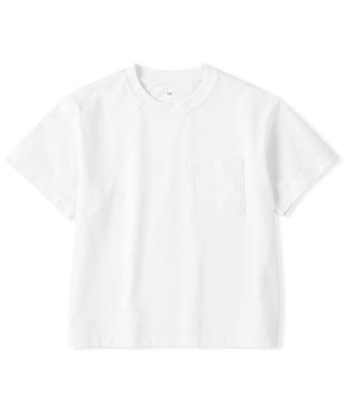 無印良品（ムジルシリョウヒン）の「キッズ　涼感ＵＶカットワイド半袖Ｔシャツ（Tシャツ/カットソー・キッズ・ピンク系/グリーン系/ブルー系/グレー/オフホワイト/グレー系/ライトオレンジ系・120/110/150/140/130）」の2枚目の写真