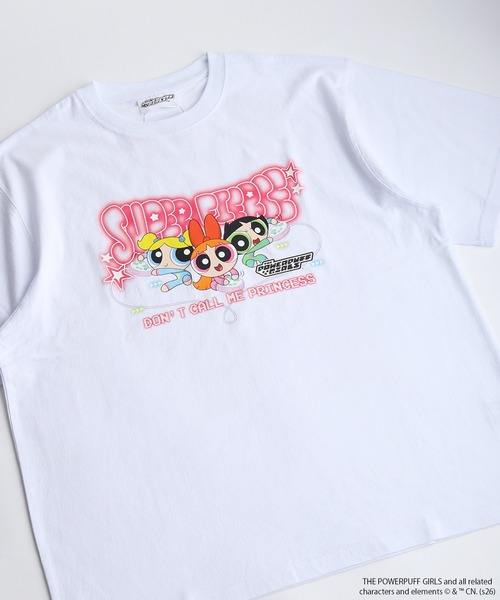 WESTSEA(ウエストシー)の「THE POWERPUFF GIRLS / パワーパフガールズ コラボ キャラクター プリント 半T ビッグシルエット(Tシャツ/カットソー・メンズ・ブラック系その他2/ホワイト系その他/ホワイト/ブラック/ブラック系その他3/ホワイト系その他2/ブラック系その他/ホワイト系その他3・L/M)」の2枚目の写真