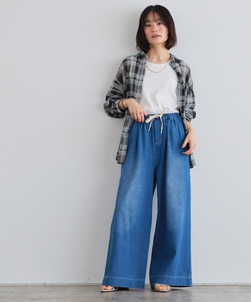 Pierrot(ピエロ)の「シアーチェックオーバーシャツ(シャツ/ブラウス・レディース・ブラック/ブラック系その他/オフホワイト・M)」の20枚目の写真