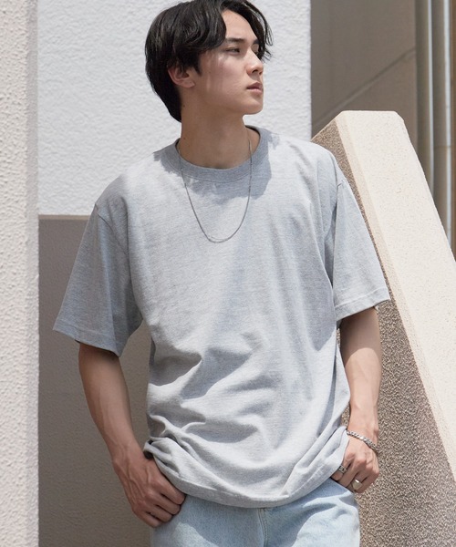ROOPTOKYO(ループトウキョウ)の「ハイグレードコットン 5.6oz 丸胴 半袖Tシャツ ユニセックス/クルーネック/無地T 2026年 夏 夏服(Tシャツ/カットソー・メンズ・ヘザーチャコール/ダークブラウン系/カーキ/グリーン系その他/スモーキーグリーン系/ブルー系その他/ロイヤルブルー/イエロー系/ライトピンク/バーガンディー/ピンク系その他/ホワイト/ライトブルー/ブラック/ベージュ/パープル/ネイビー/レッド/オフホワイト/ミックスグレー・S/M/L/XL/2XL/XS)」の4枚目の写真