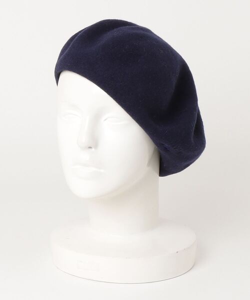 【掲載は3月15日まで！】LANVIN en Bleu ベレー帽　ブラック ブランド古着】ベレー帽（ハンチング/ベレー帽）｜LANVIN en Bleu