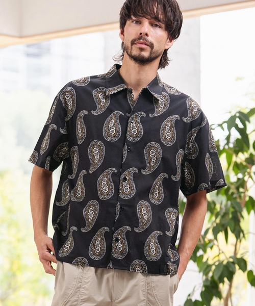 CAMBIO(カンビオ)の「mhs2623-Antique Paisley Short Sleeve Shirts 半袖シャツ(PF-261-022)(シャツ/ブラウス・メンズ・ホワイト/ブラック・M/L)」の3枚目の写真