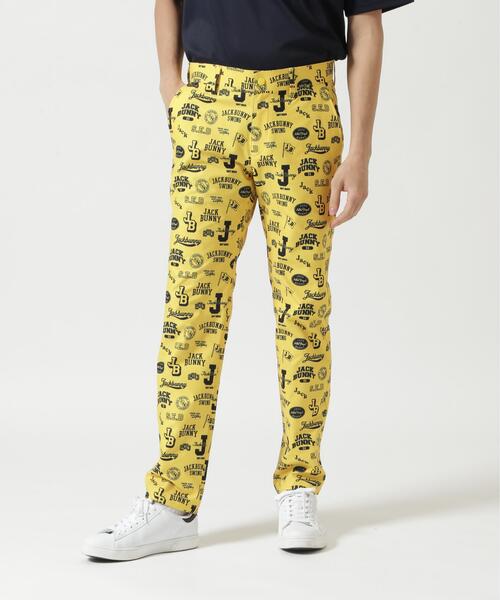 Jack Bunny!!(ジャックバニー)の「PEストレッチロゴプリントロングパンツ(その他パンツ・メンズ・イエロー/ネイビー・X-LARGE/MEDIUM/LARGE)」の1枚目の写真
