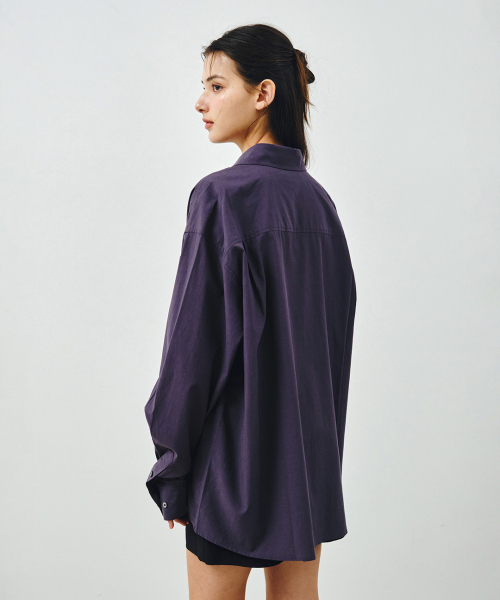 MONGDOL(モンドル)の「ソフトタッチオーバーサイズコットンシャツバイオレットMDSH027VIOLET(シャツ/ブラウス・レディース・その他・F)」の4枚目の写真