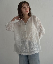 レース刺繍カーディガン