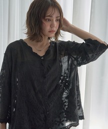 レース刺繍カーディガン