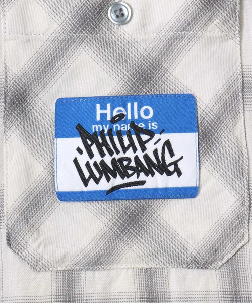 SITRY（シトリー）の「Philip Lumbang/フィリップ・ランバン オーバーサイズ バックプリント ワンポイント刺繍 オンブレチェック 半袖シャツ（シャツ/ブラウス・メンズ・ホワイト/ブラック・XL/L/M）」の15枚目の写真