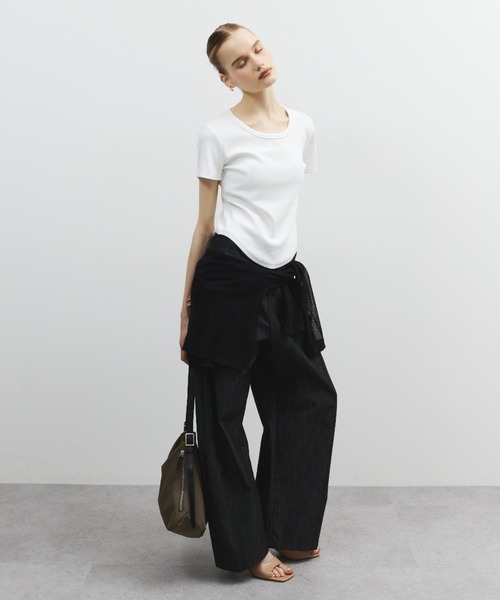 ELTONE(エルトーン)の「シャンブレーセミワイドパンツ(その他パンツ・レディース・グレー/ブラック・MEDIUM/SMALL)」の13枚目の写真