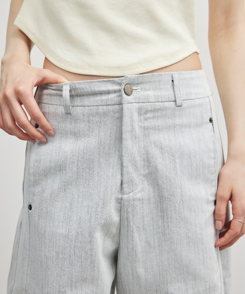 ELTONE(エルトーン)の「シャンブレーセミワイドパンツ(その他パンツ・レディース・グレー/ブラック・MEDIUM/SMALL)」の6枚目の写真