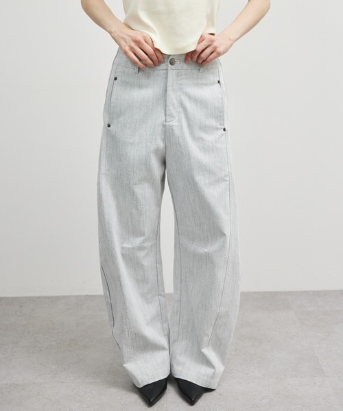ELTONE(エルトーン)の「シャンブレーセミワイドパンツ(その他パンツ・レディース・グレー/ブラック・MEDIUM/SMALL)」の4枚目の写真