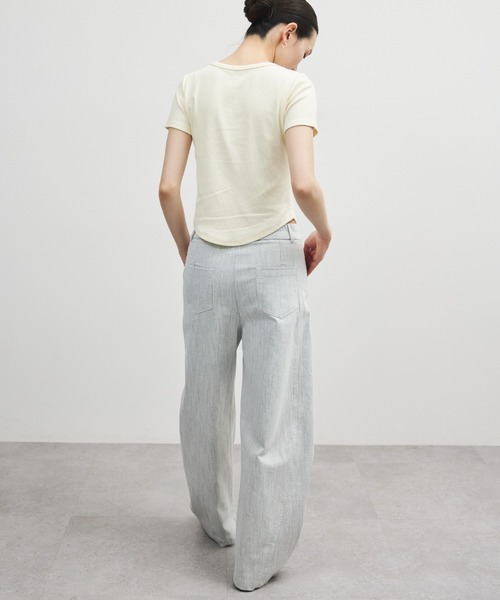 ELTONE(エルトーン)の「シャンブレーセミワイドパンツ(その他パンツ・レディース・グレー/ブラック・MEDIUM/SMALL)」の7枚目の写真