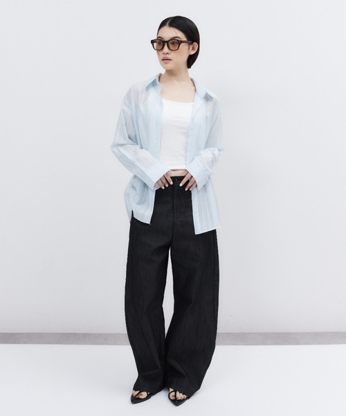 ELTONE(エルトーン)の「シャンブレーセミワイドパンツ(その他パンツ・レディース・グレー/ブラック・MEDIUM/SMALL)」の18枚目の写真
