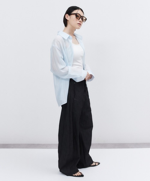 ELTONE(エルトーン)の「シャンブレーセミワイドパンツ(その他パンツ・レディース・グレー/ブラック・MEDIUM/SMALL)」の19枚目の写真