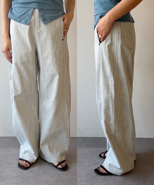 ELTONE(エルトーン)の「シャンブレーセミワイドパンツ(その他パンツ・レディース・グレー/ブラック・MEDIUM/SMALL)」の22枚目の写真