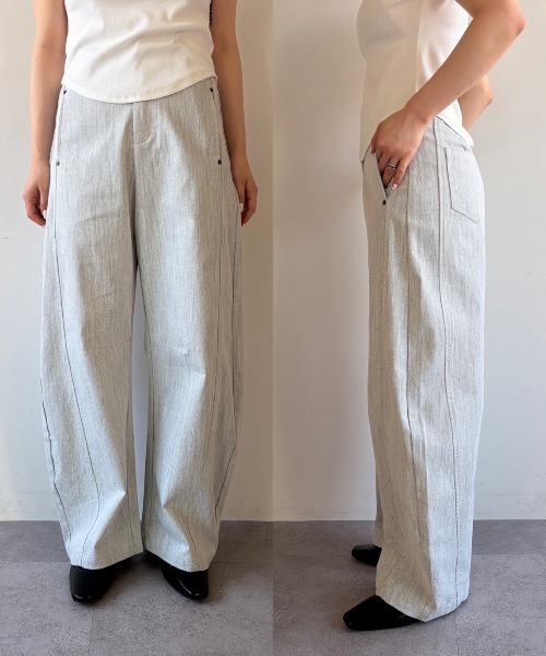ELTONE(エルトーン)の「シャンブレーセミワイドパンツ(その他パンツ・レディース・グレー/ブラック・MEDIUM/SMALL)」の21枚目の写真