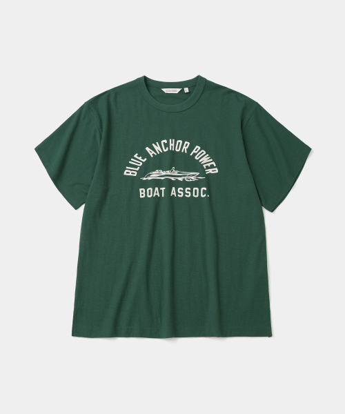 UNIFORM BRIDGE(ユニフォームブリッジ)の「boat assoc s/s t-shirt green(Tシャツ/カットソー・メンズ・その他・XX-LARGE/X-LARGE/MEDIUM/LARGE)」の1枚目の写真
