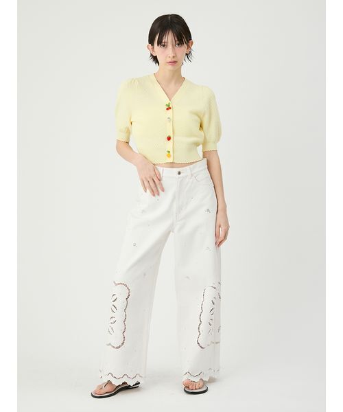 LILY BROWN（リリーブラウン）の「[L.B CANDY STOCK]カットワークビジューデニムパンツ（デニムパンツ・レディース・ホワイト/ブルー・0/1）」の16枚目の写真