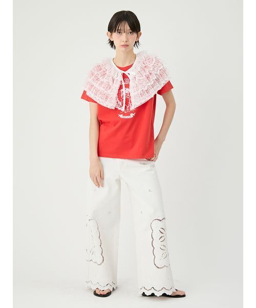 LILY BROWN（リリーブラウン）の「[L.B CANDY STOCK]カットワークビジューデニムパンツ（デニムパンツ・レディース・ホワイト/ブルー・0/1）」の18枚目の写真