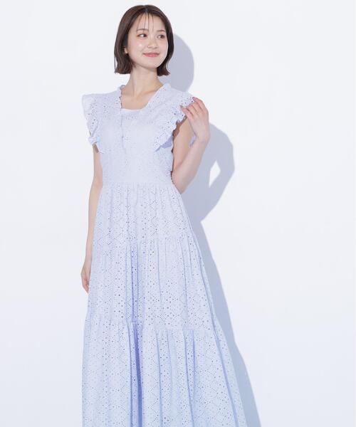 JILL by JILL STUART(ジルバイジルスチュアート)の「カットワークティアードワンピース(ワンピース・レディース・ブルー/ブラック/ホワイト・FREE)」の11枚目の写真